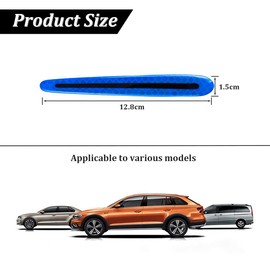 JNNJ 4PCS Car Door Handle Protector Reflective Stickers, 3D Car Door Handle Cup Scratches Protective Films, Night Visibility Safety Warning Decal, Door Bowl Cover Guard Strips for Most Cars(Blue)