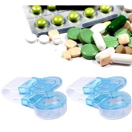 XOPOZON Portable Pill Box, Tablet Squeezer, Easy Removal, Tablet Dispenser, Portable Tablet Dispenser, Portable Pill Taker Pill Press Button Pill Squeezer Squeeze Aid for Blister Packs