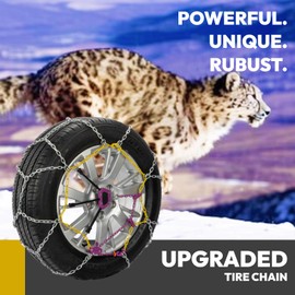 SNOCATENA Auto Tightening Snow Chains for Car – Quick Fit, Easy Installation, Reusable Universal Tire Chains for Winter Emergency Traction (Set of 2)