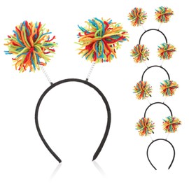 Healeved 5pcs Pom Pom Headband for Year Valentine Day and Party Fun Creative Hair Accessories for Adults and Men Lightweight and Durable Design for Festivals and Celebrations