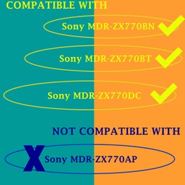 TaiZiChangQin ZX770BN Ohrpolster Ohrpolster Ersatz Kompatibel mit Sony MDR-ZX770BN MDR-ZX770BT MDR-ZX780DC Kopfhörer (Stoff-Ohrpolster Schwarz)