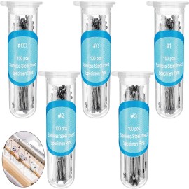 Insect Pins Specimen Entomology Pins Butterfly Collection Needle 500Pcs 5 Sizes