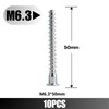 Confirmat Screws, M6.3 x 50mm 10 PCs, Hex Socket Drive
