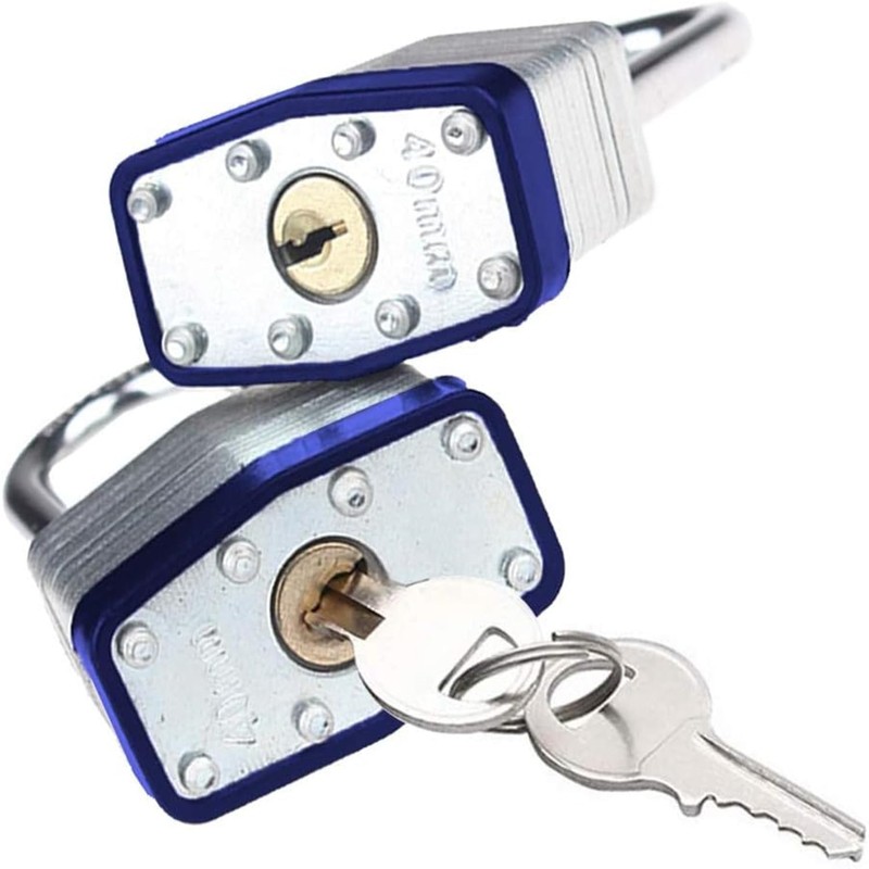 2 Pack Padlock with Keys,40mm Long Shackle Padlocks Outdoor Heavy