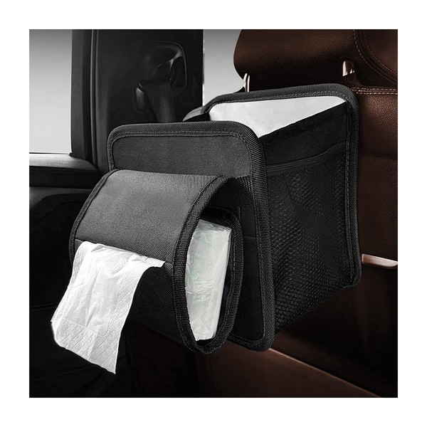 JNNJ Car Rubbish Bin, Waterproof Car Bin with Lid, Foldable