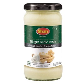 Shan Ginger Garlic Paste 10.93 oz (310g) - Traditional Taste Enhancing Cooking Paste from Fresh Ground Ginger and Garlic - Suitable for Vegetarians - Airtight Glass Jar