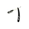 Porta Navaja de Barbero, Acero Inoxidable, Afeitar,Calidad Profesional Acero Aleman (NEGRO CON PLATEADO)