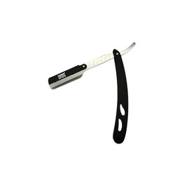 Porta Navaja de Barbero, Acero Inoxidable, Afeitar,Calidad Profesional Acero Aleman (NEGRO CON PLATEADO)