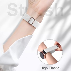 Lerobo Elastic Bands Compatible with Galaxy Watch 6/5/4 40mm 44mm,for Galaxy Watch 5 Pro Band 45mm/for Galaxy Watch Classic 6 & 4 Band/Active 2,3 Pack 20mm Soft Adjustable Nylon Breathable Sport Band