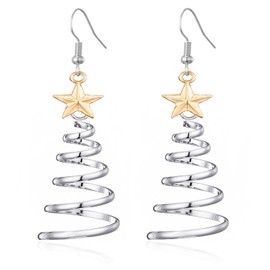 Christmas Tree Dangle Earrings for Women Holiday Earrings Silver Xmas Drop Earrings Christmas Festival Jewelry Gift