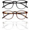 Przene 3 Pack Blue Light Blocking Glasses Women/Men,Retro Round Computer