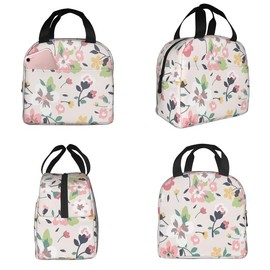 Lunch Bag, Cold Insulation, Floral Pattern, Bento Bag, Insulated, Waterproof, Leak Proof, Large Capacity, Large Capacity, Bento Bag, Handbag, Kids, Men's, Women's, Tote Bag, Handbag