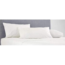 Ausa Flat Sheet Soft & Durable Polycotton-50% cotton & 50% polyester 100% Breathable, UK Sizes, Easy Care Bedding, Lightweight Machine Washable. (230cmx255cm) (White, Double)