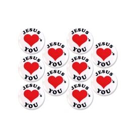 10 Pack - Jesus Loves You! Pinback Buttons - 2.25 Inch