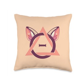 Therian sign Quadrobics sport lynx ears Therianthropy Quads Throw Pillow