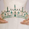 JWICOS Baroque Green Tiara Crown for Women Rhinestone Wedding Crowns