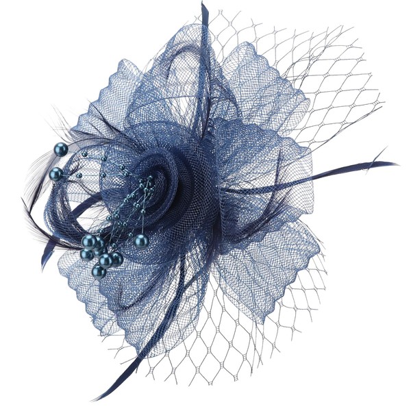 DRESHOW Fascinator Hats for Women Pillbox Hat with Veil and