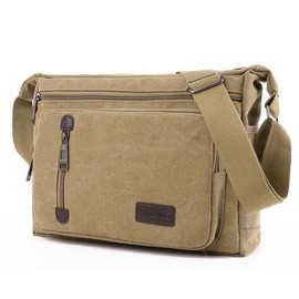 RIZUYA Men's Shoulder Bag, Shoulder Bag, Crossbody Bag, Large Capacity, 2-Way Travel, Business, Business Trip, Military Shoulder, Canvas, Casual, Popular, Storage, Multifunctional, Stylish, Men's