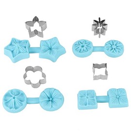 Juego de Cortadores de Galletas, 4 Tipos Moldes Galletas de Acero Inoxidable de Marcos y Silicona de Flores para Bodas Fondant Cortadores de Moldes de Flor para Repostería Pastel Cookie