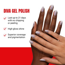 DND Gel Diva Polish Set, Mirrorball Collection, UV/LED Gel Polish and Air Dry Nail Lacquer, Matching Chip-Free Polish Duo, Pink006 Sugar & Sprinkles, 0.5 Fl Oz Each