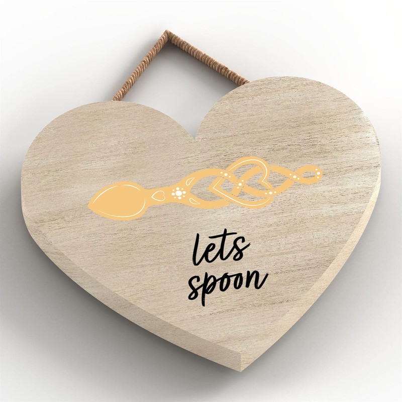 Global Designs Lets Spoon Welsh Love Spoon Wooden Heart Hanging