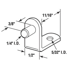 Brass-50pcs Plated Steel L-Shelf Support Pegs, 1/4" L-Shaped Bracket Style Cabinet Shelf Support Pegs with Hole for Closets, Furniture, Kitchens Support