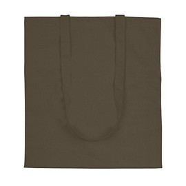 eBuyGB Pack of 5 Plain Natural Resuable Cotton Shopper Tote Shoulder Canvas Shopping Grocery Bag, Brown