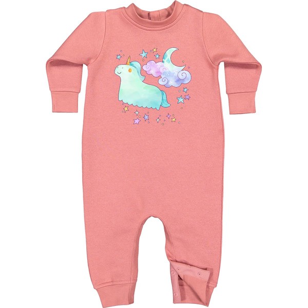 inktastic Hallowen Ghost Unicorn Baby Fleece Romper 6 Months Mauve