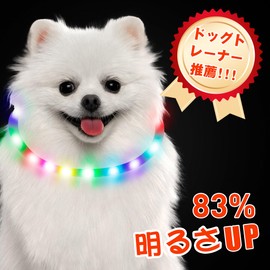 OGURIYA Dog Light Collar, 10 Minutes of Charge, Can Be Used for 180 Minutes, Dog Walking Light, Collar, Small Dogs, Medium Dogs, Large Dogs, Size Trimmable, Pet Supplies, Ultra Lightweight, Easy to