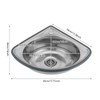 WUSILILU Corner Basin Sink, Countertop Mounted Stainless Steel Single Bowl