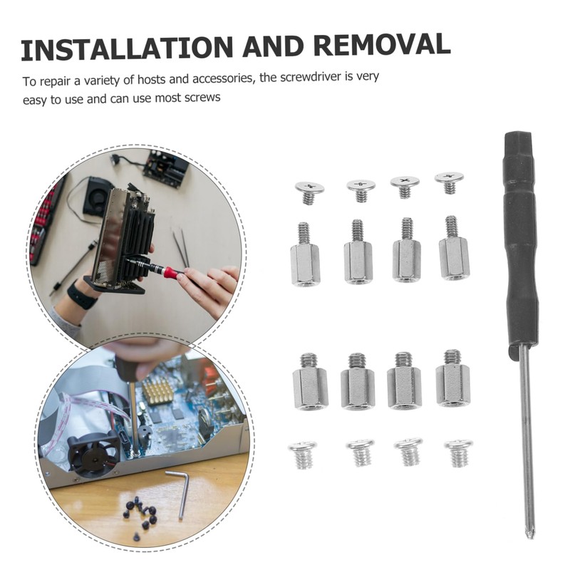 Tofficu 1Set SSD Screw Kit Stainless Steel Mounting Screws for