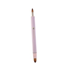 Healeved 1pc Double-ended Lip Brush Cosmetic Applicator Portable Design Makeup Brush for Lipstick Lip Gloss and Eyeliner Handle and Soft