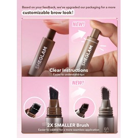 SHEGLAM Brow-Fection Angled Brush & Dip Upgraded Microblading Eyebrow Pen Long Lasting Waterproof Easy To Color-Charcoal