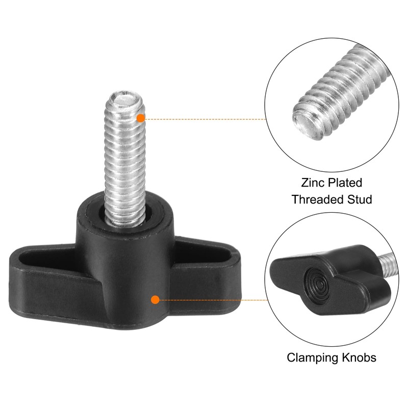 sourcing map 10Pcs Clamping Screw Knob, 36mm Dia T Shaped