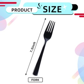 200 Count Black Plastic Forks, Heavy Duty Disposable Cutlery