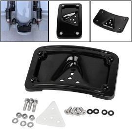 Unbranded CNC Curved Laydown License Plate Mount Bracket w/ Frame For Harley Electra Glide
