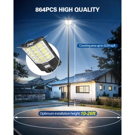 Sararoom 2Pack 1000W Solar Street Lights Outdoor Waterproof, 6500K Daylight Dusk to Dawn Solar Flood Light with Remote Motion Sensor, Dimmable Solar Security Lights for Parking Lot, Yard, etc