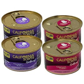 California Scents Spillproof Can Air Freshener in Coronado Cherry and Monterey Vanilla Scents: Best Car Air Freshener and Odor Eliminator, Combo Kit (4 Packs)
