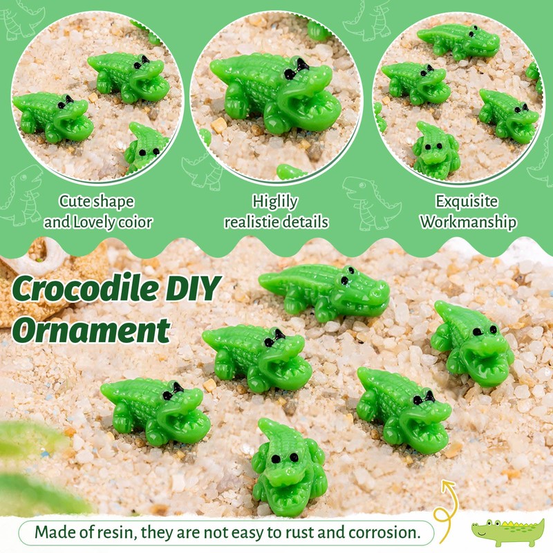 Lucxhcky 100 Pcs Small Laying Alligator Figures - Detailed Prone