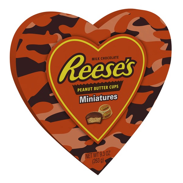 Reese's, Valentine's Peanut Butter Cup Miniatures Heart Shaped Camo Box,