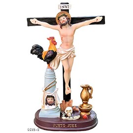 Justo Juez - Jesus Christ Religious Cross Just Judge Figure 12.5" Tall (White)