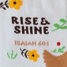 Kerusso - Rise And Shine Chickens - Isaiah 60:1 - Cotton Blend Women's Crew Socks, One Size Fits Most