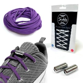 m2medien Senkly Elastic Shoelaces with Metal Capsule for Trainers - Purple -