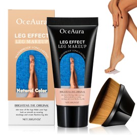 Waterproof Leg Makeup without Transmission, Leg Makeup Concealer, Leg Make Up Lotion with Tanning Brush, Waterproof Cover Cream, Tattoo Cover Make-Up, Durable Cover, Even Skin Tone (Natural)