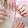 Nivofu 600 Pcs Uñas Postizas Transparentes, Falsas Nail Tips Almendra
