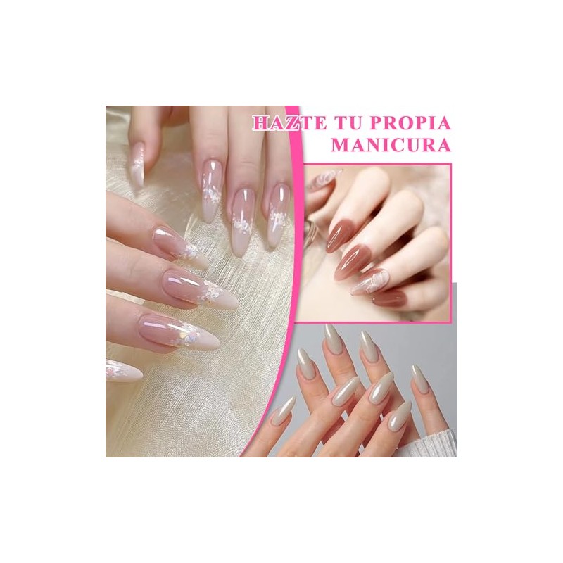 Nivofu 600 Pcs Uñas Postizas Transparentes, Falsas Nail Tips Almendra