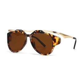 laureles Fashion Oversized Cat Eye Y2k Women Sunglasses Vintage Leopard Gradient Shades UV400 Men Sun Glasses L18 (C2)