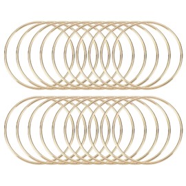 sourcing map 20 Pcs Dream Catcher Rings,Metal Crafts Hoops Floral Hoop 3 Inch Macrame Hoops Rings for DIY Crafts Wreath Making Supplies Plant Hangers,Gold
