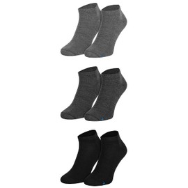 Piarini 3 Pairs of Merino Trainer Socks - Men Women - Trainer Socks with 68% Merino Wool - Breathable Socks, Mix-Dark