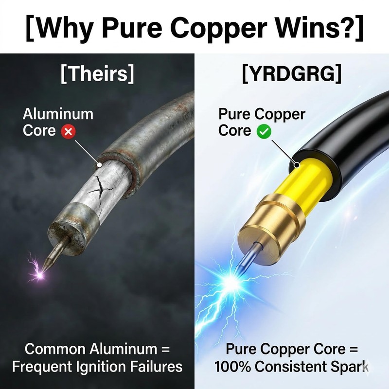 YRDGRG 5.5" Piezoelectric Electronic Igniter Wire with Copper Cap, Pure